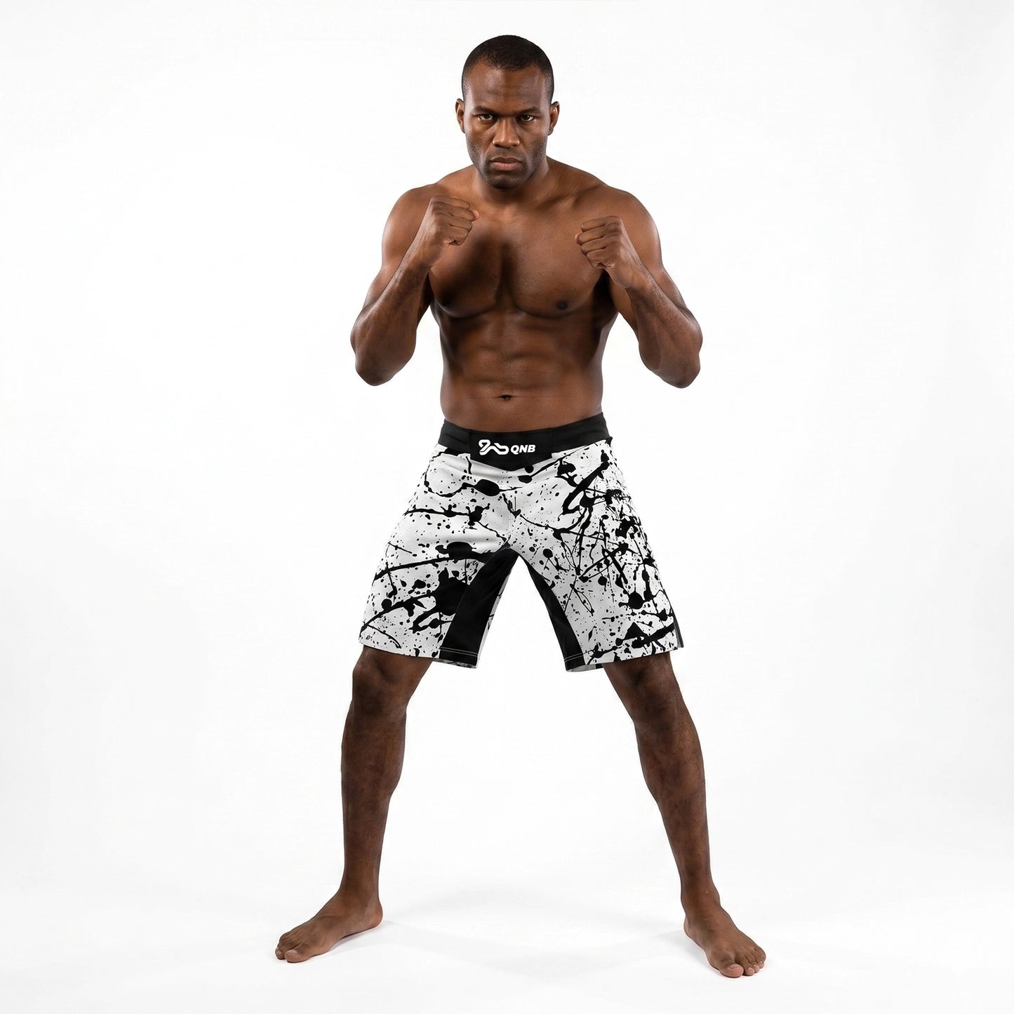 Splatter MMA Shorts - White/Black