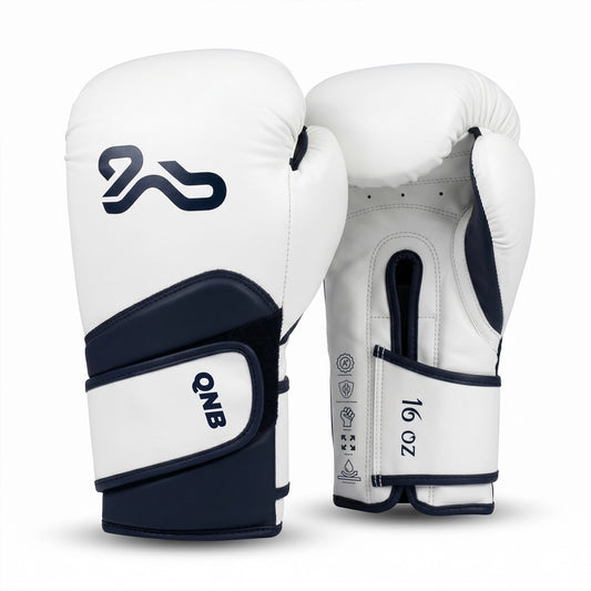 Elite Training Boxing Gloves - White/Black
