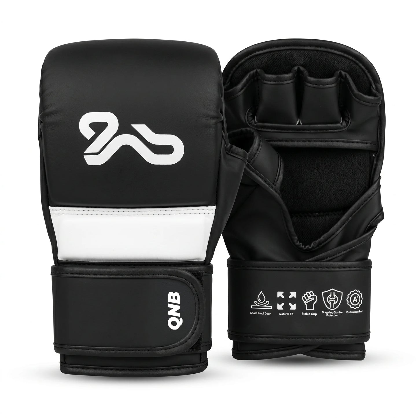 Elite MMA Gloves- Black White