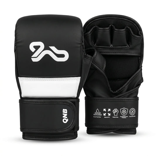 Elite MMA Gloves- Black White