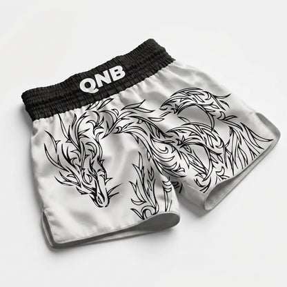 Dragon Elite Thai Shorts - White/Black