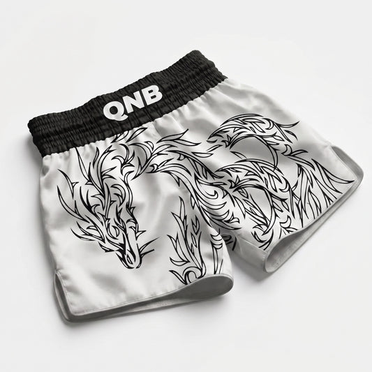 Dragon Elite Thai Shorts - White/Black