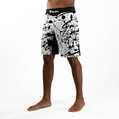 Splatter MMA Shorts - White/Black