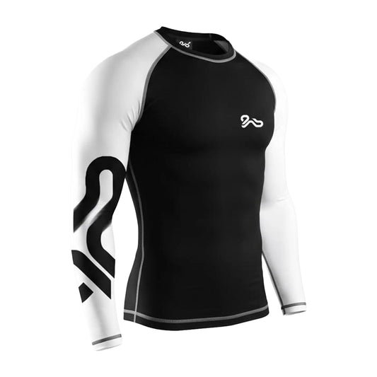 Comfort Full Sleeves 4 way Stretch Rashuguard - Black/White
