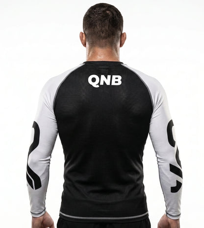 Comfort Full Sleeves 4 way Stretch Rashuguard - Black/White