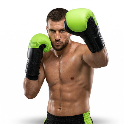 Neon Strike Boxing Gloves - Black/Green
