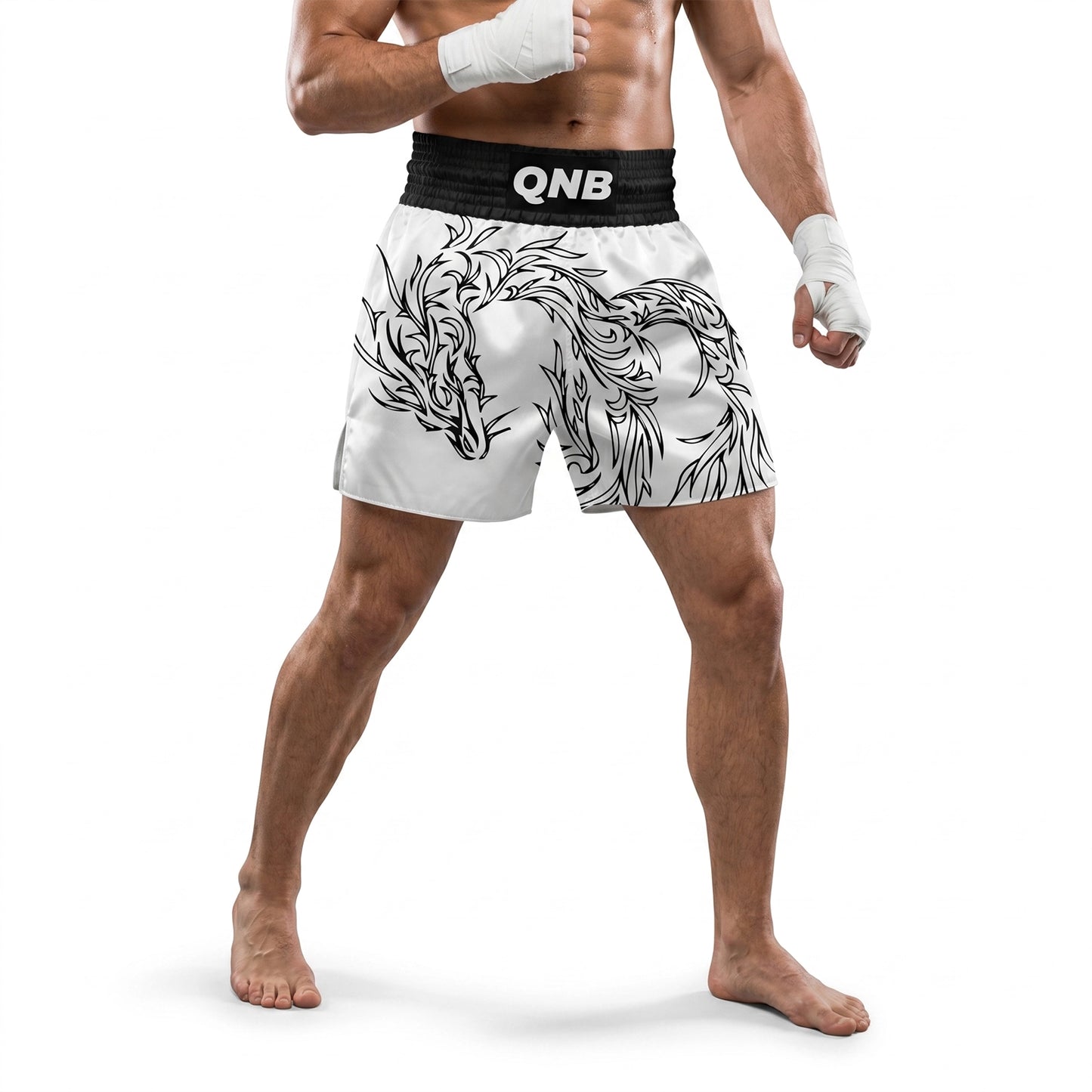 Dragon Elite Thai Shorts - White/Black
