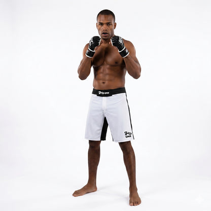 Elite Fight MMA Shorts - White/Black