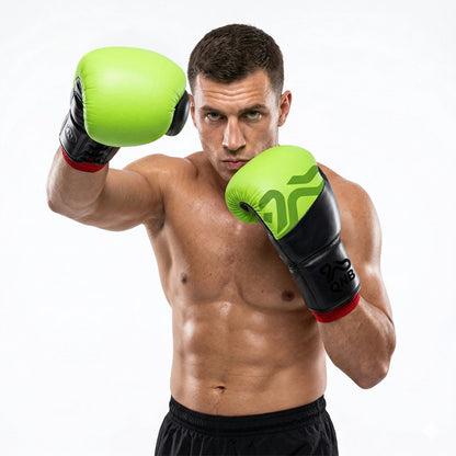Neon Strike Boxing Gloves - Black/Green