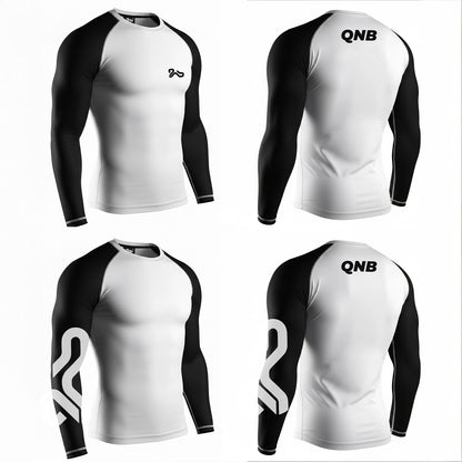 Comfort Full Sleeves 4 way Stretch Rashuguard - White/Black