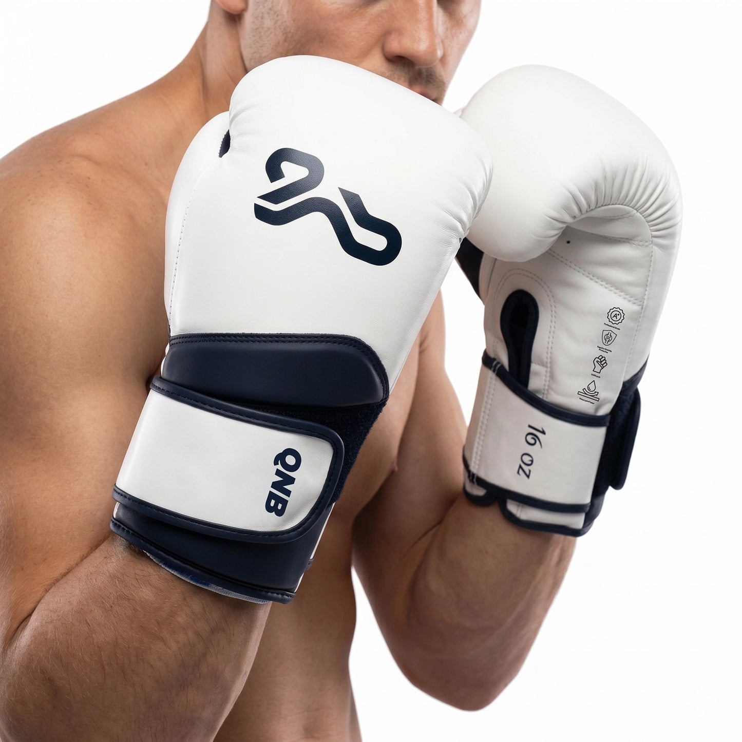 Elite Training Boxing Gloves - White/Black