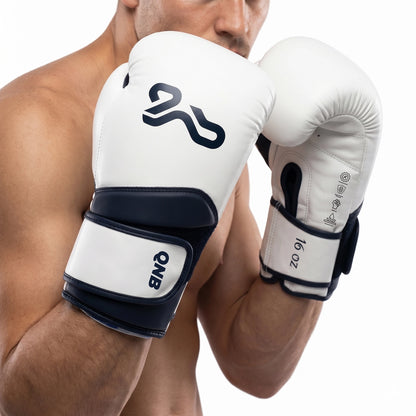 Elite Training Boxing Gloves - White/Black